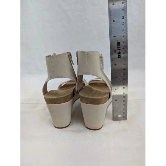 Lucky Brand Kaydyn Ankle Wrap Macrame Wedge Sandals Ivory Off White Sz 10 SH4 - Picture 11 of 11